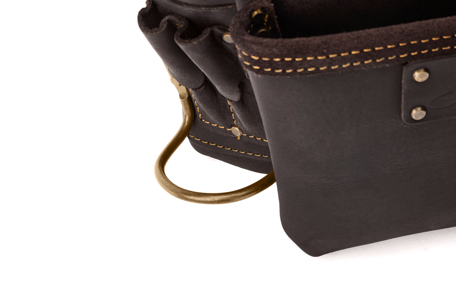 Ox Tools Pro Fastener Pouch with Left Handed Hammer Holder | Oil Tanned Leather OX-P263503LH