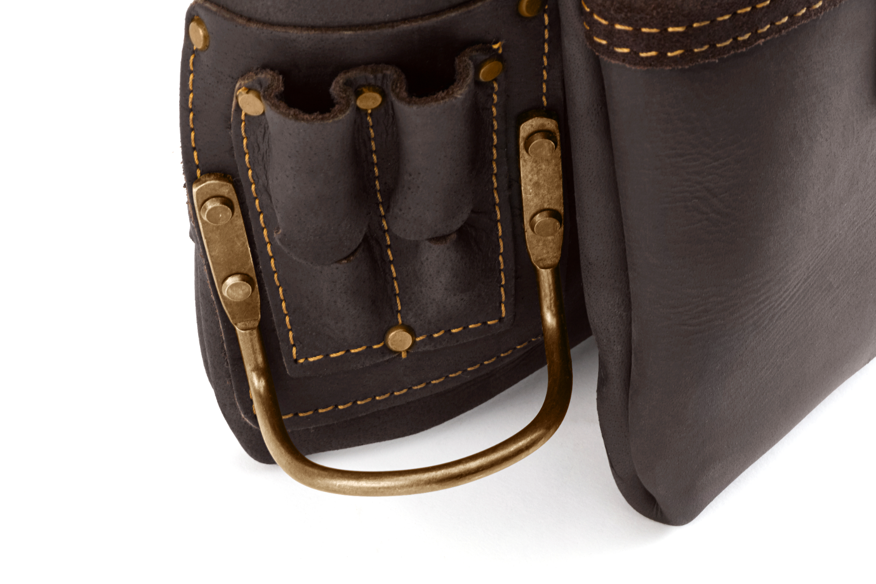Ox Tools Pro Fastener Pouch with Left Handed Hammer Holder | Oil Tanned Leather OX-P263503LH