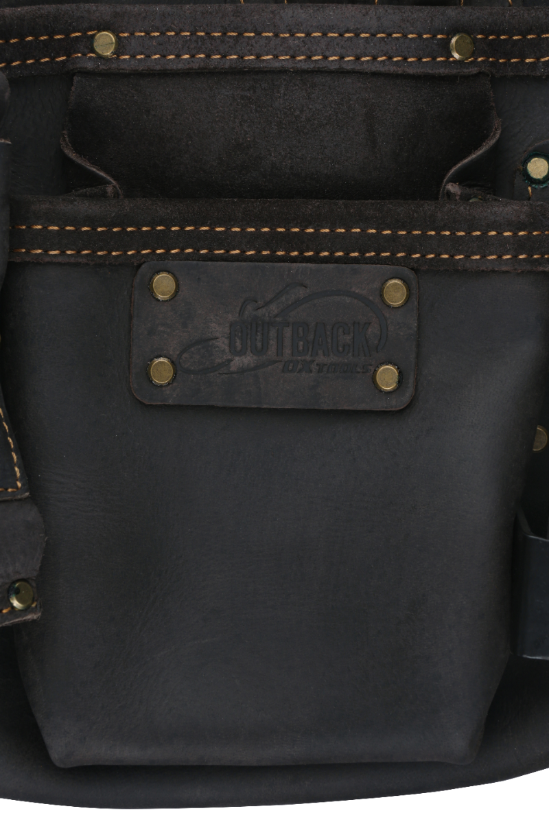 Ox Tools Pro 14 Pocket Pouch with Air Gun Holder | Oil Tanned Leather OX-P263514