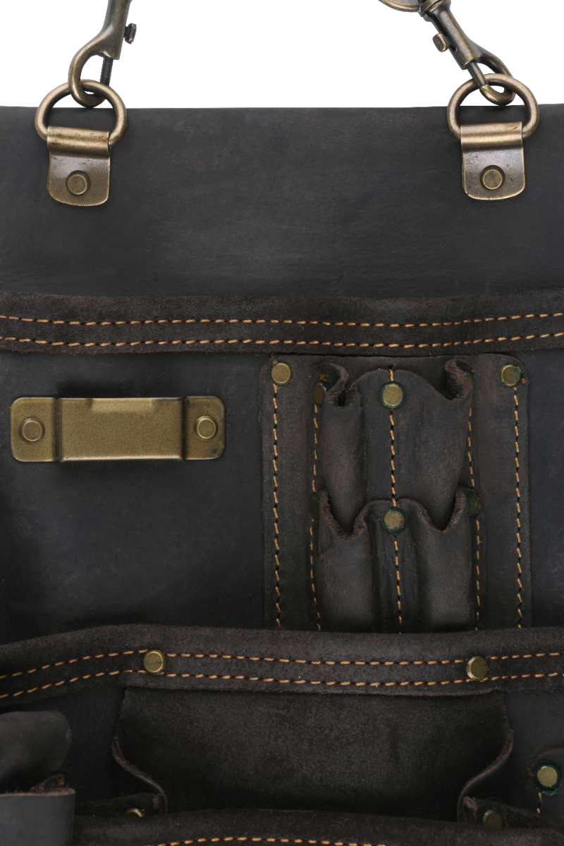 Ox Tools Pro 14 Pocket Pouch with Air Gun Holder | Oil Tanned Leather OX-P263514