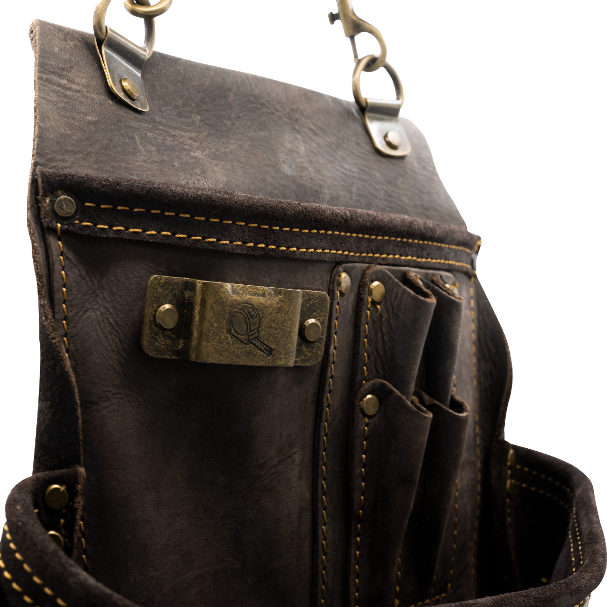 Ox Tools Pro 14 Pocket Pouch with Air Gun Holder | Oil Tanned Leather OX-P263514