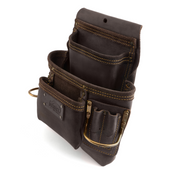 Ox Tools Pro 4 Pocket Pouch with Dual Hammer Holders | Oil Tanned Leather OX-P263701D