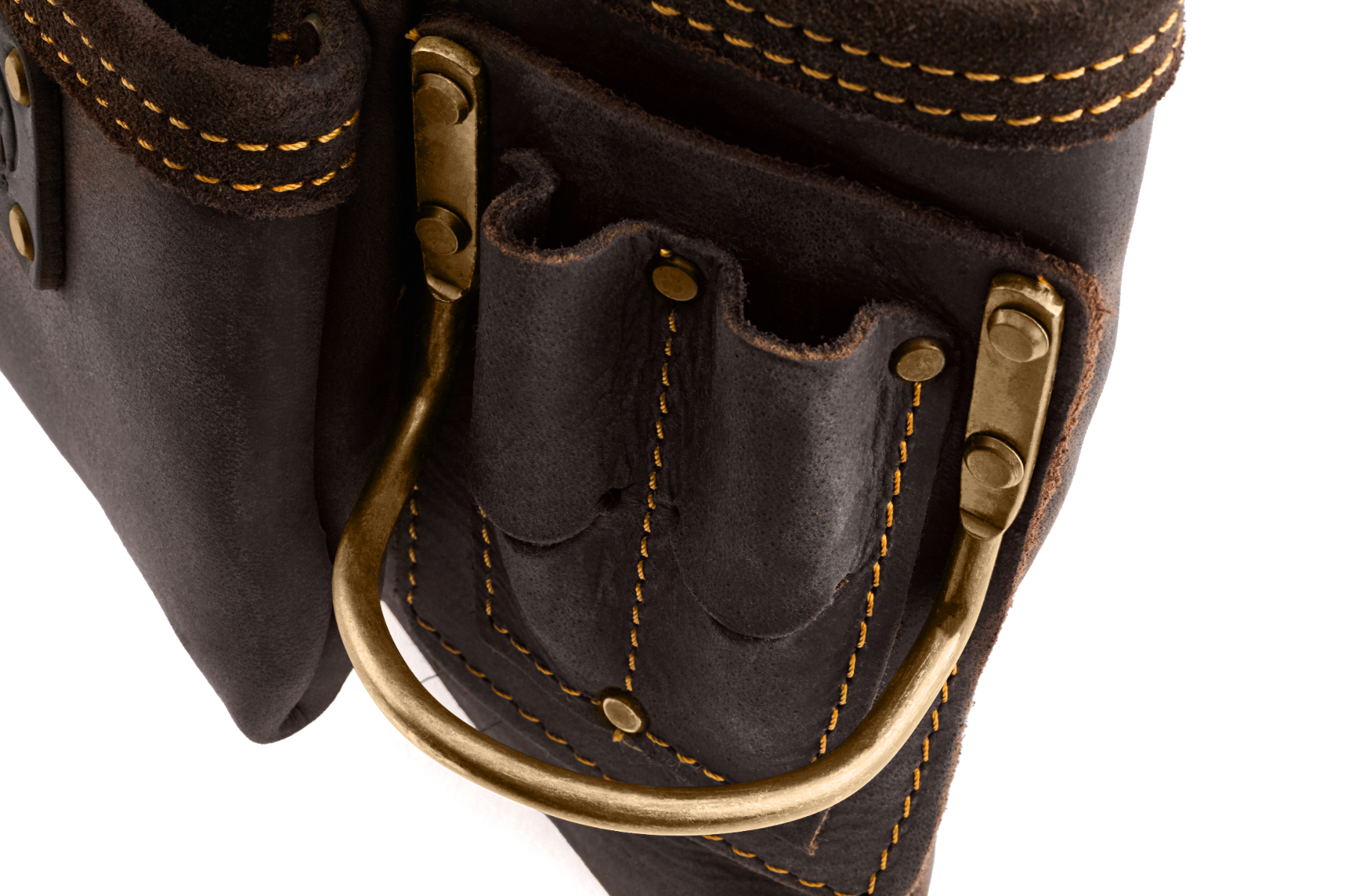 Ox Tools Pro 4 Pocket Pouch with Dual Hammer Holders | Oil Tanned Leather OX-P263701D