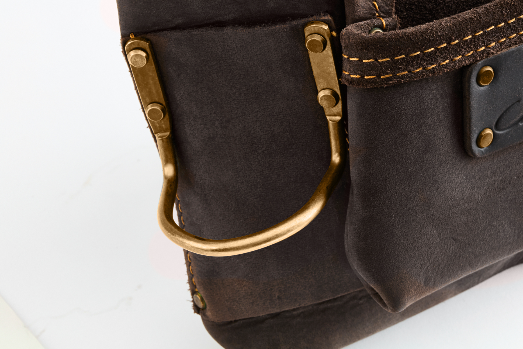 Ox Tools Pro 4 Pocket Pouch with Dual Hammer Holders | Oil Tanned Leather OX-P263701D