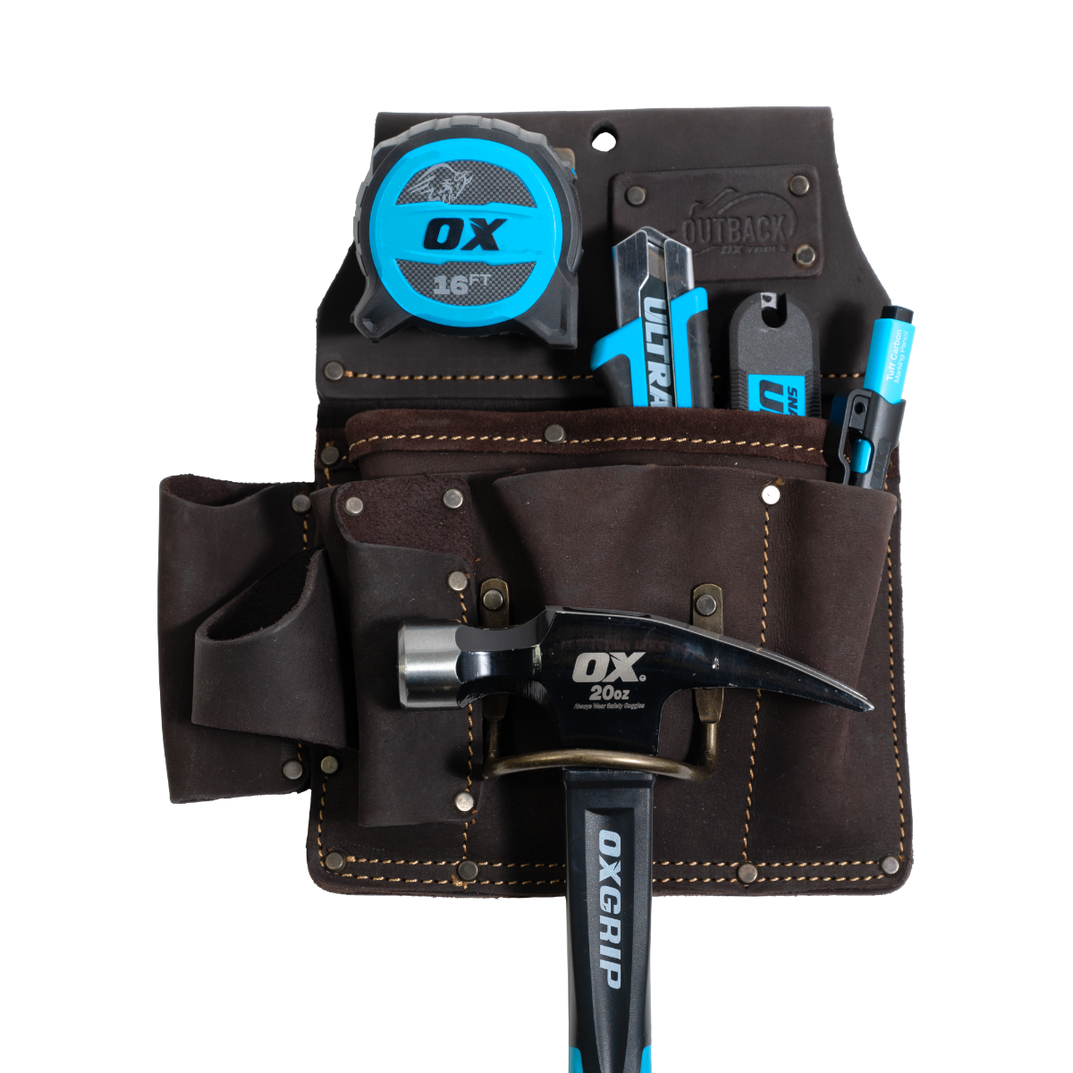 Ox Tools Pro Right Handed Drywaller's Tool Pouch | Oil Tanned Leather OX-P263801