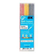 Ox Tools Pro Tuff Carbon Pencil Leads - Basic Color & Graphite Lead | 10-Pack OX-P503202