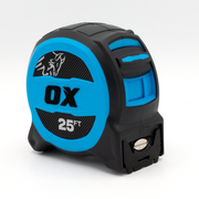 Ox Tools Pro 25' Tuff Blade Tape Measure - Magnetic Dual Hook & 1-1/4" Wide Blade OX-P506025