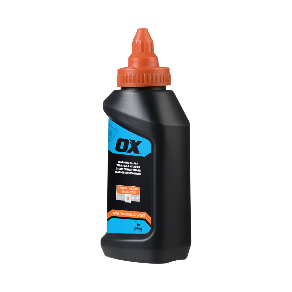 Ox Tools 8 Oz Hi-Visibility Orange Marking Chalk - Permanence 2 OX-P630803