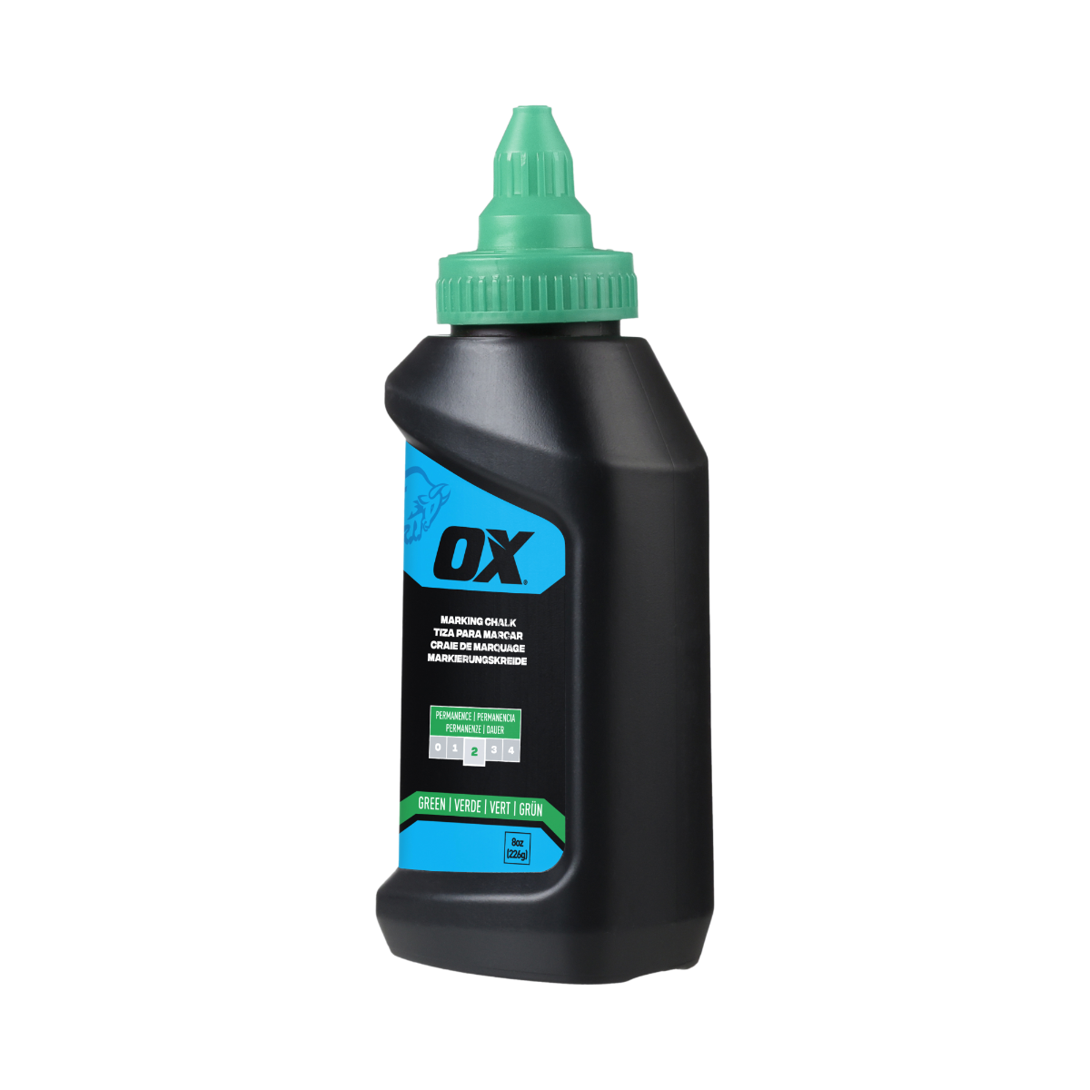 Ox Tools 8 Oz Hi-Visibility Green Marking Chalk - Permanence 2 OX-P630804