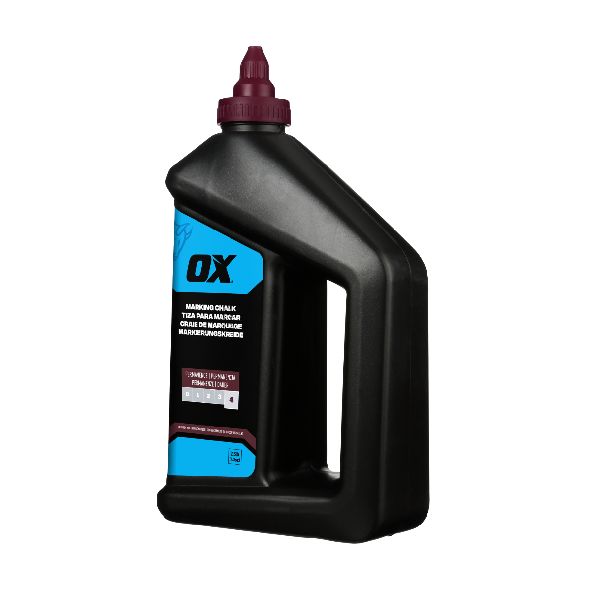 Ox Tools 2.5 Lbs Hi-Permanence Crimson Red Marking Chalk - Permanence 4 OX-P630810