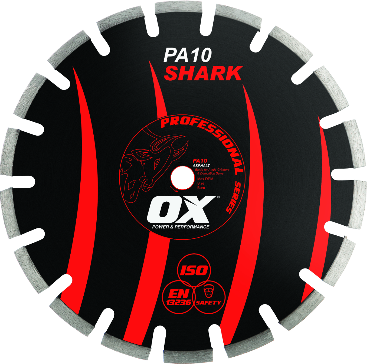 Ox Tools Pro 12" Segmented Asphalt Diamond Blade OX-PA10-12