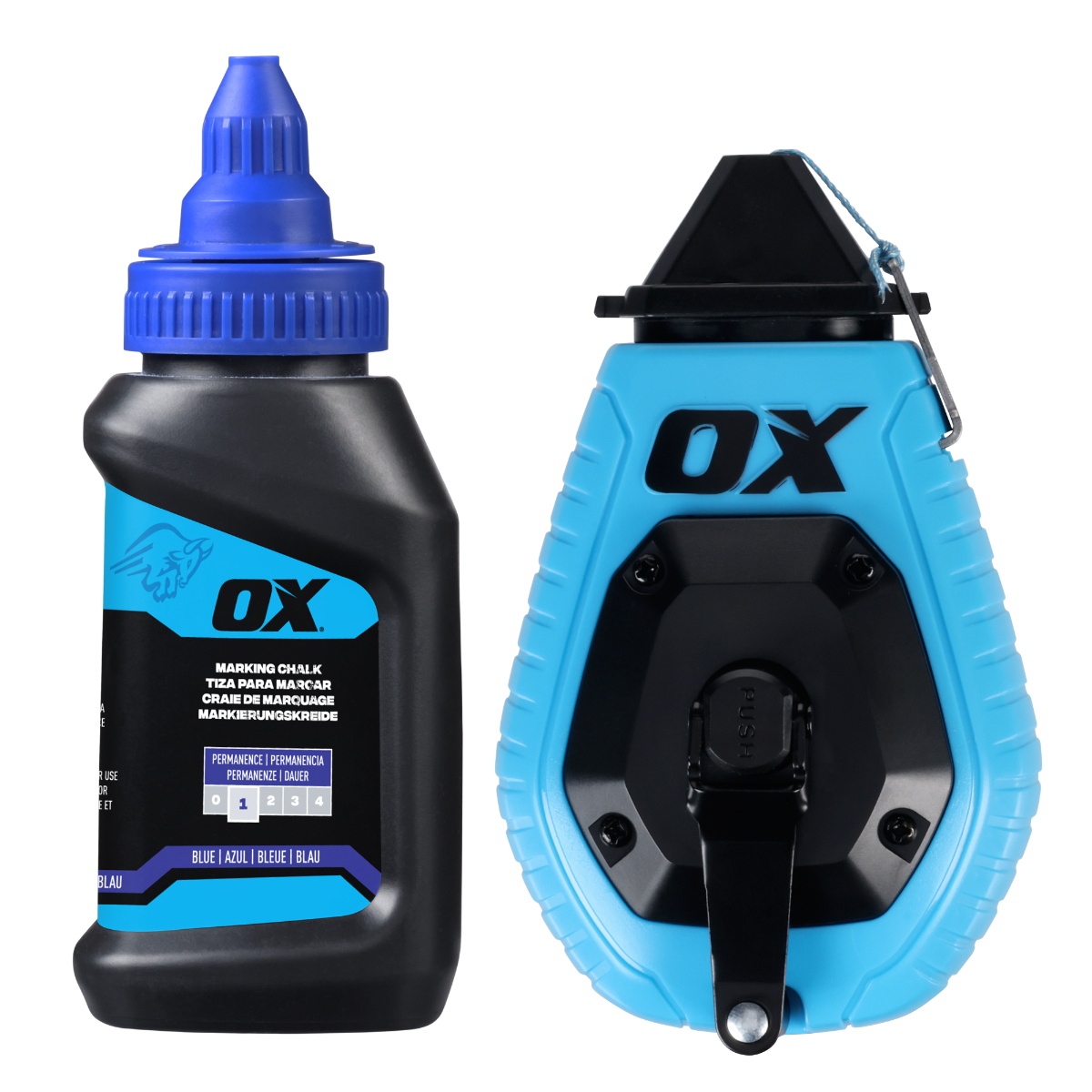 Ox Tools Trade 100' ABS Chalk Reel Value Pack - Standard Fine Line / 3:1 Gear Ratio OX-T630601