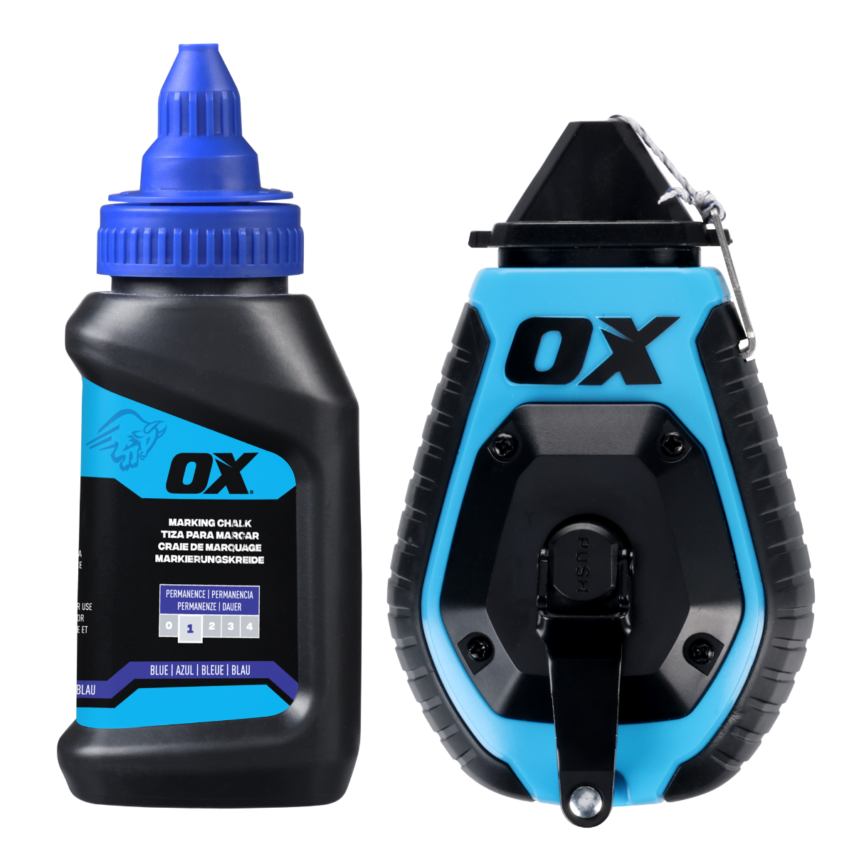 Ox Tools Trade 100' ABS Chalk Reel w/ Grip Value Pack - Standard Bold Line / 6:1 Gear Ratio OX-T630602