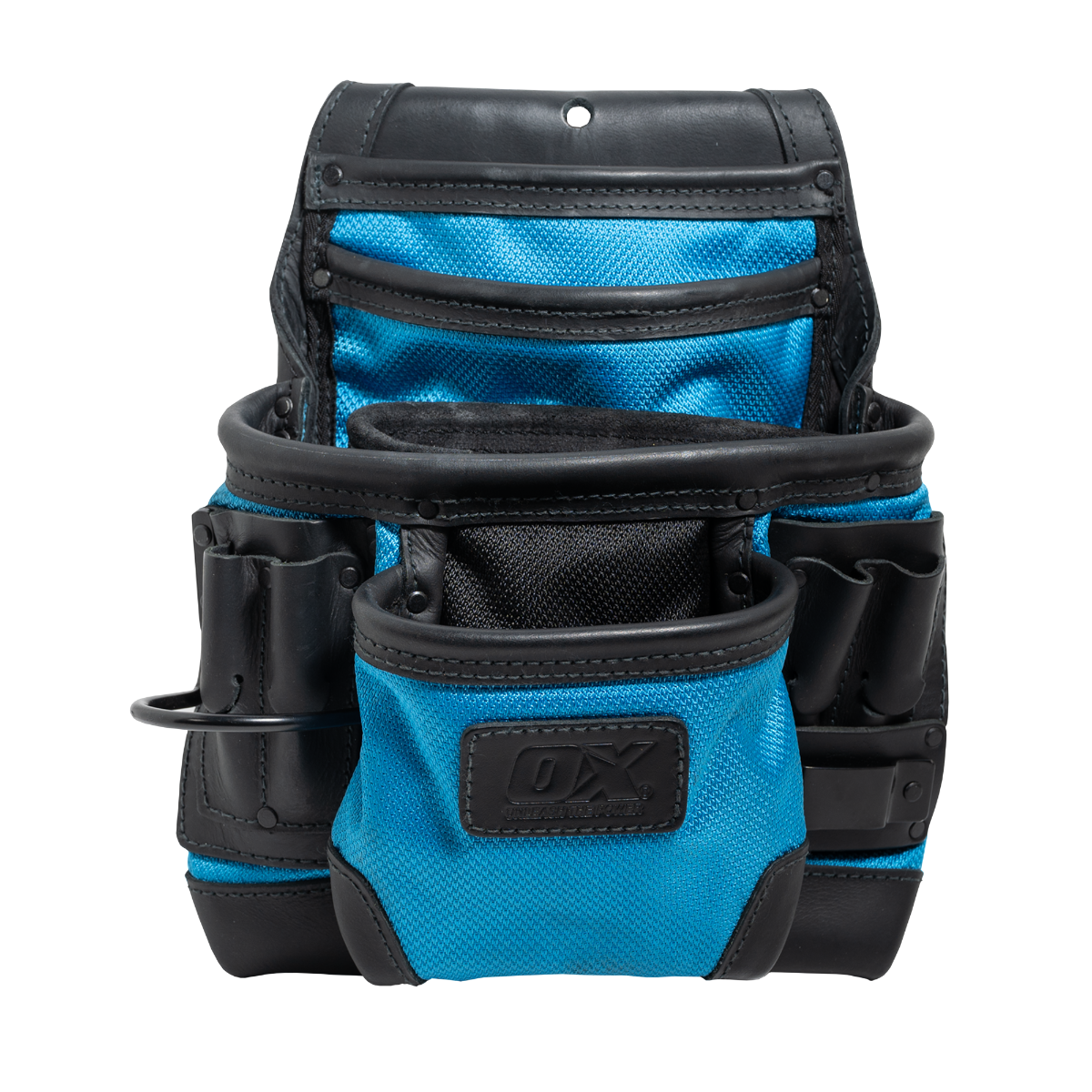 Ox Tools Ultimate 10-Pocket Fastener Pouch | Leather & Nylon w/ Kevlar Reinforcement OX-U268501