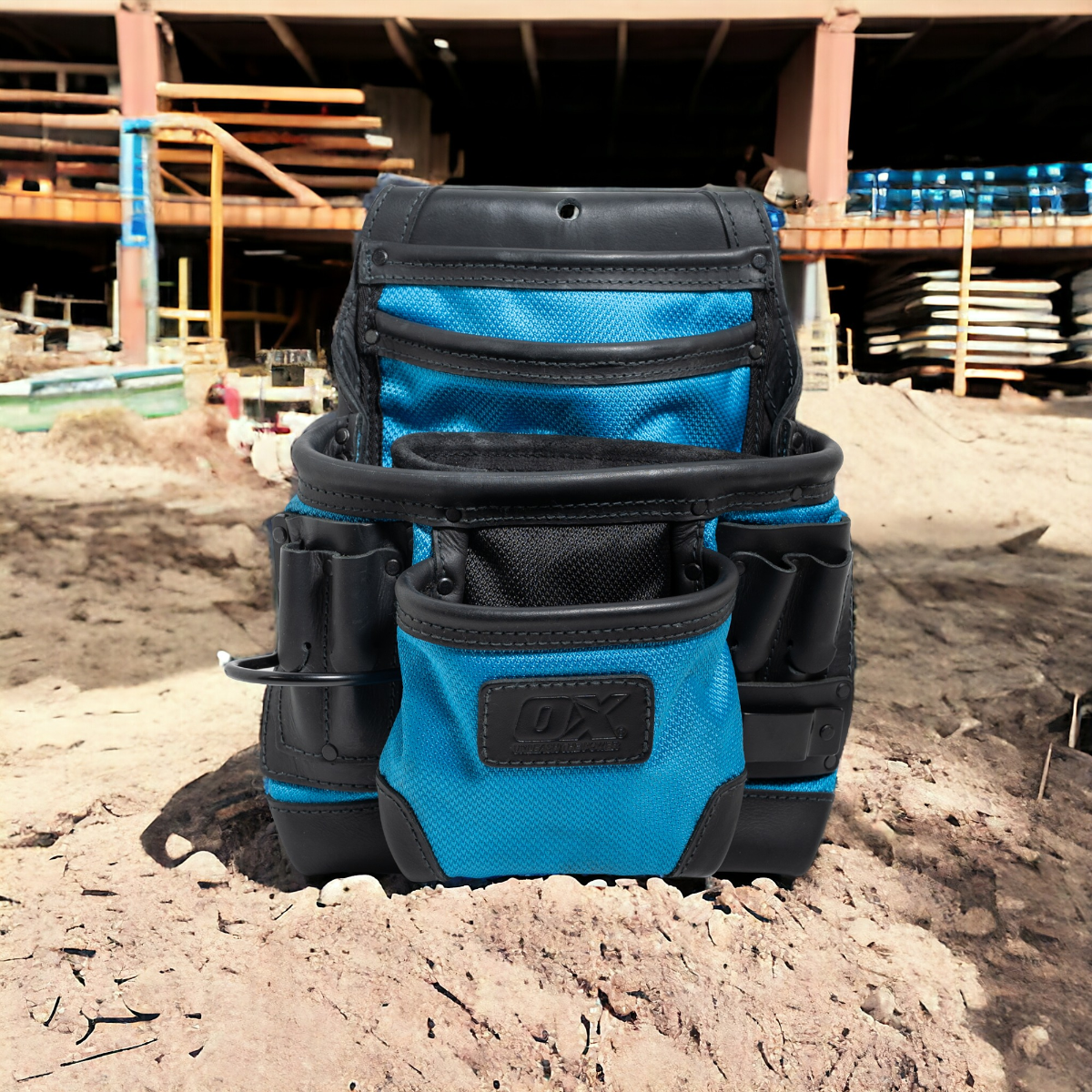 Ox Tools Ultimate 10-Pocket Fastener Pouch | Leather & Nylon w/ Kevlar Reinforcement OX-U268501