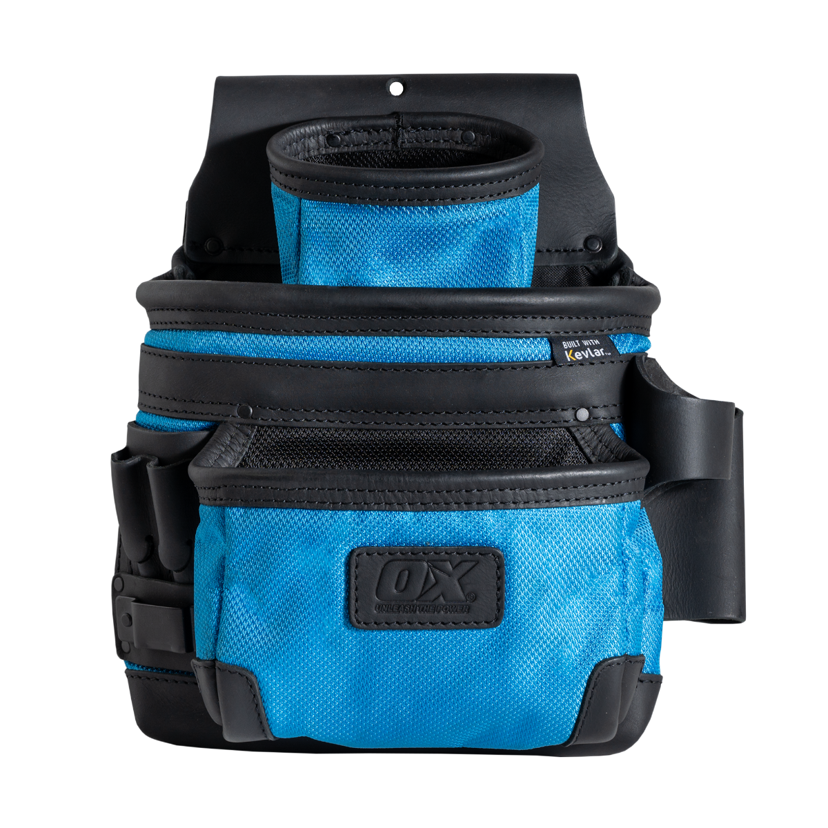 Ox Tools Ultimate 3-Pocket Fastener Pouch | Leather & Nylon w/ Kevlar Reinforcement OX-U268504