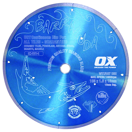 Ox Tools Ultimate 9" Ceramic Tile Continuous Rim Diamond Blade OX-UCT-9