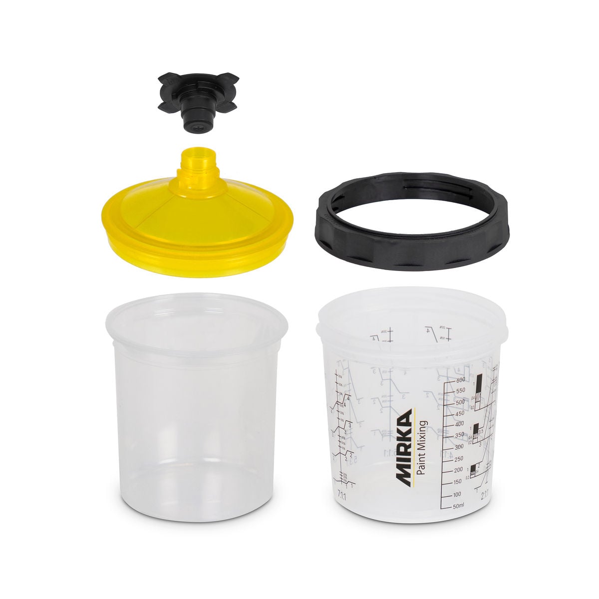 Mirka Paint Cup System 850ml, Filter Lid 190?m, 50/Pack 9190172850