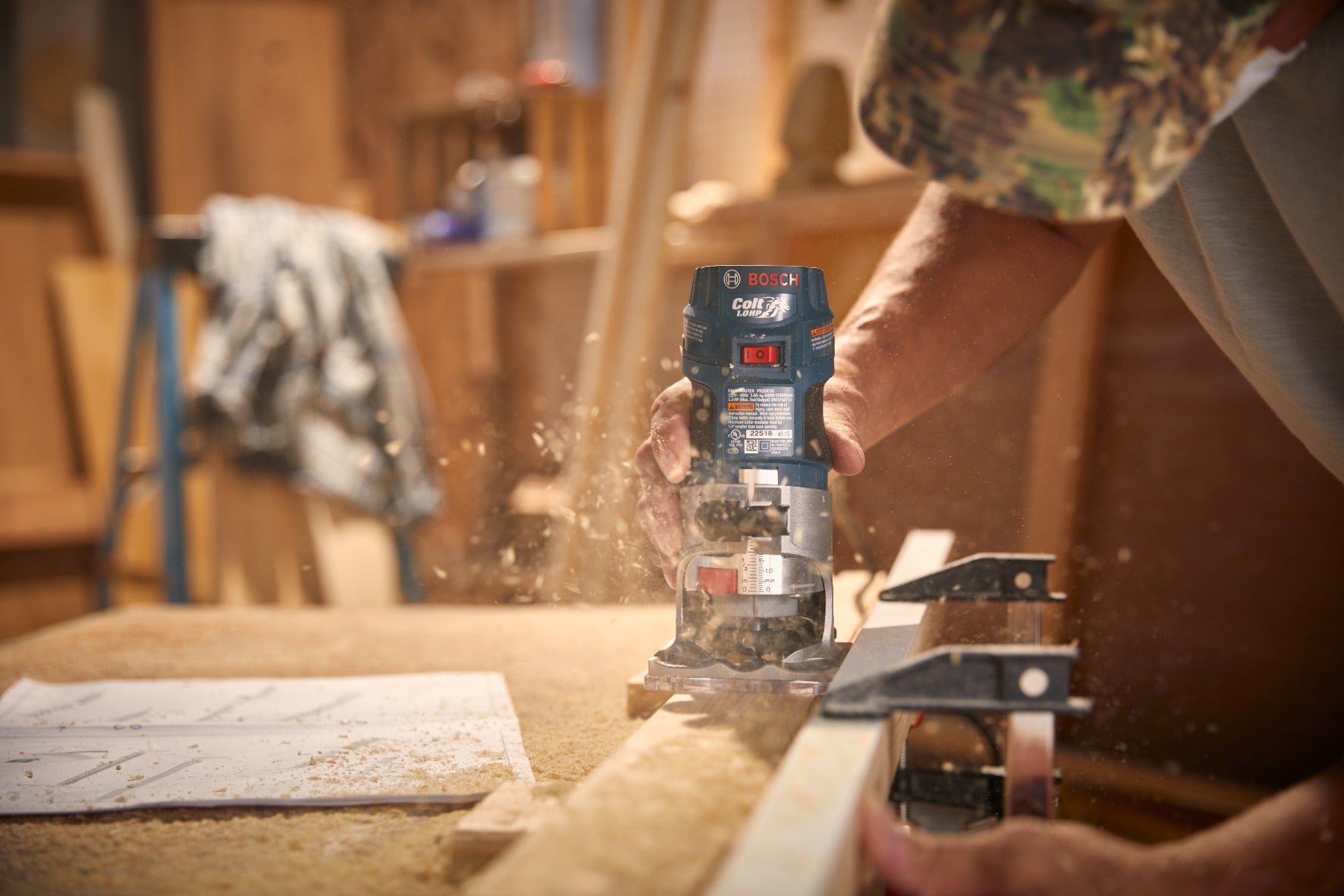 Bosch Variable Speed Palm Router Installer Kit, 1 HP PR20EVSNK