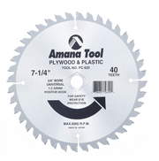 Amana Tool 7-1/4 in /40T Plastic Cutting TCG PC-620