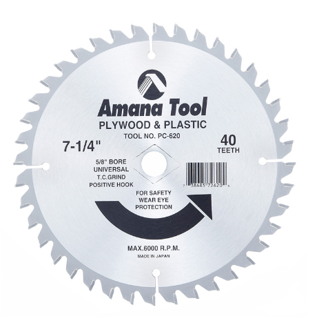 Amana Tool 7-1/4 in /40T Plastic Cutting TCG PC-620