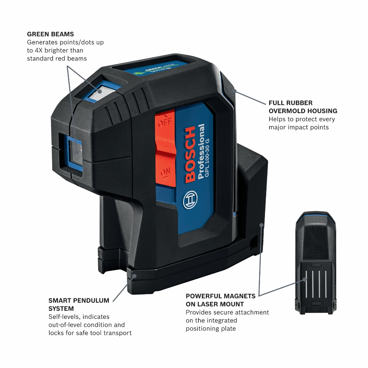 Bosch Green-Beam Three-Point Self-Level Alignment Laser GPL100-30G