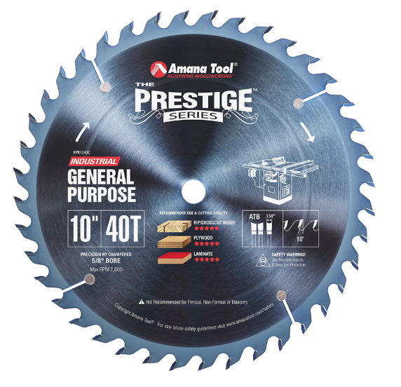 Amana Tool 10 in /40T Prestige-Line Saw HATB PR1040C