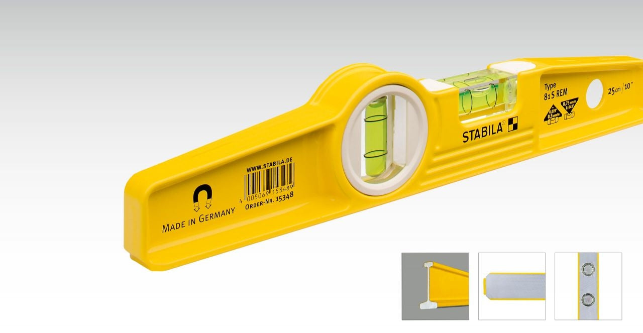 Stabila 10 in. TYPE 81 SM Die Cast Magnetic Torpedo Level 25100