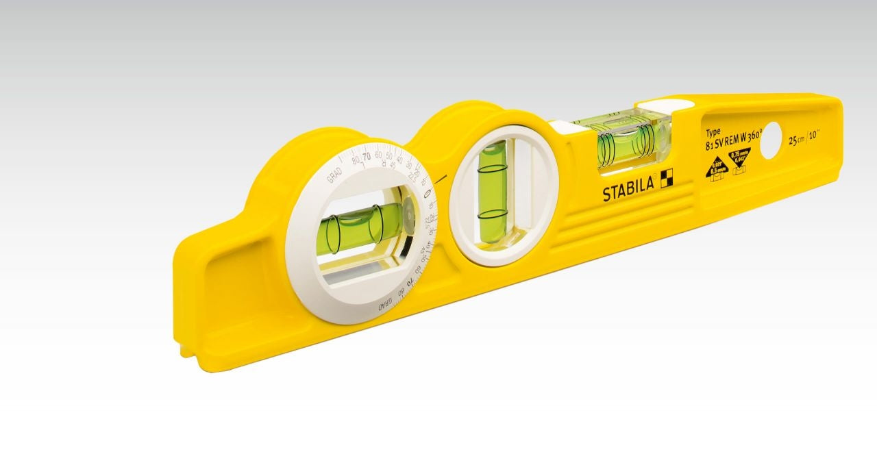 Stabila 10 in. TYPE 81 SV REM W360 Die Cast Magnetic Torpedo Level with 360-Degree Vial & V-Groove 25360