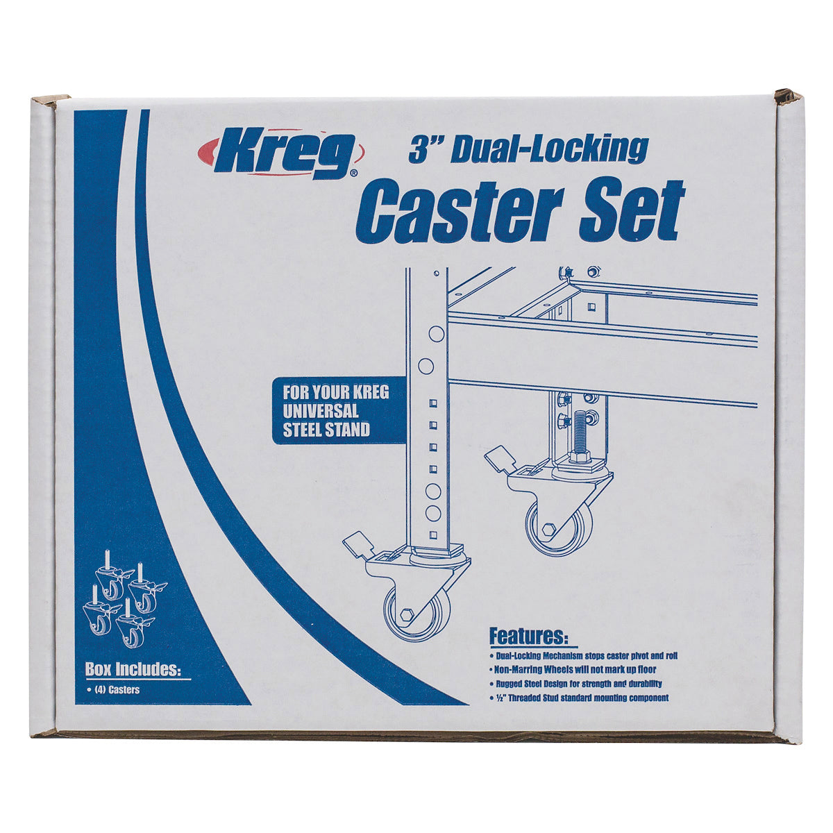 Kreg 3 in. Dual-Locking Casters PRS3090