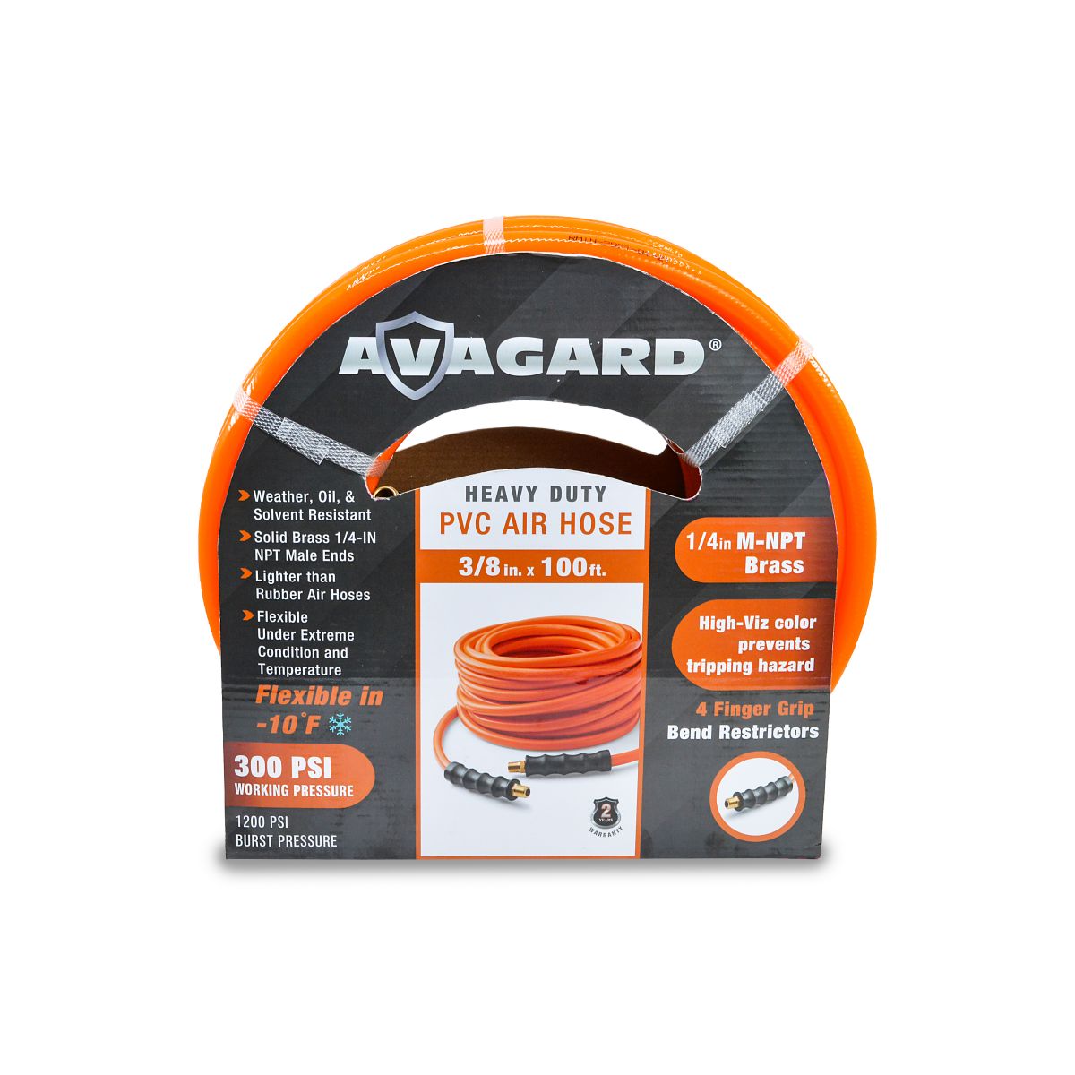 Blubird Avagard 3/8" X 100' PVC Air Hose Assembly 3/8" Male-NPT PV38100