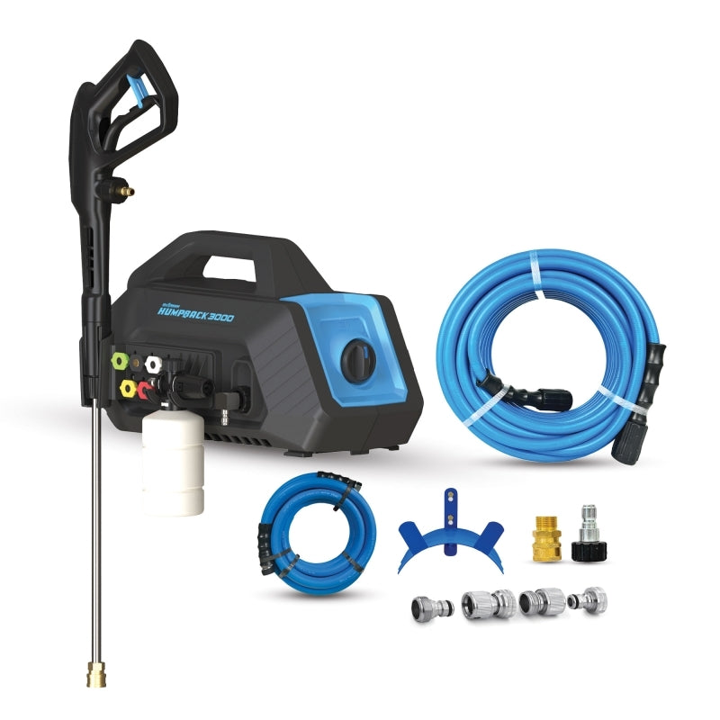 Blubird Blu Shield HumpBack 3000 PSI Pressure Washer System 120V w/ 3/4" x 15' Inlet Hose, 1/4"X 50' PW Hose, Wall Mount Plate and Hose Hanger PW1450-MP-HB-HH