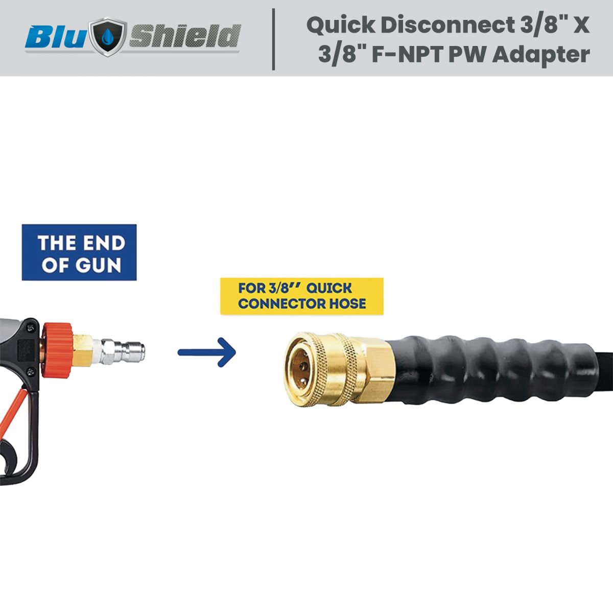 Blubird 1/4" Quick-Disconnect Socket X 1/4" FPT Pressure Washer Adapter PWA052