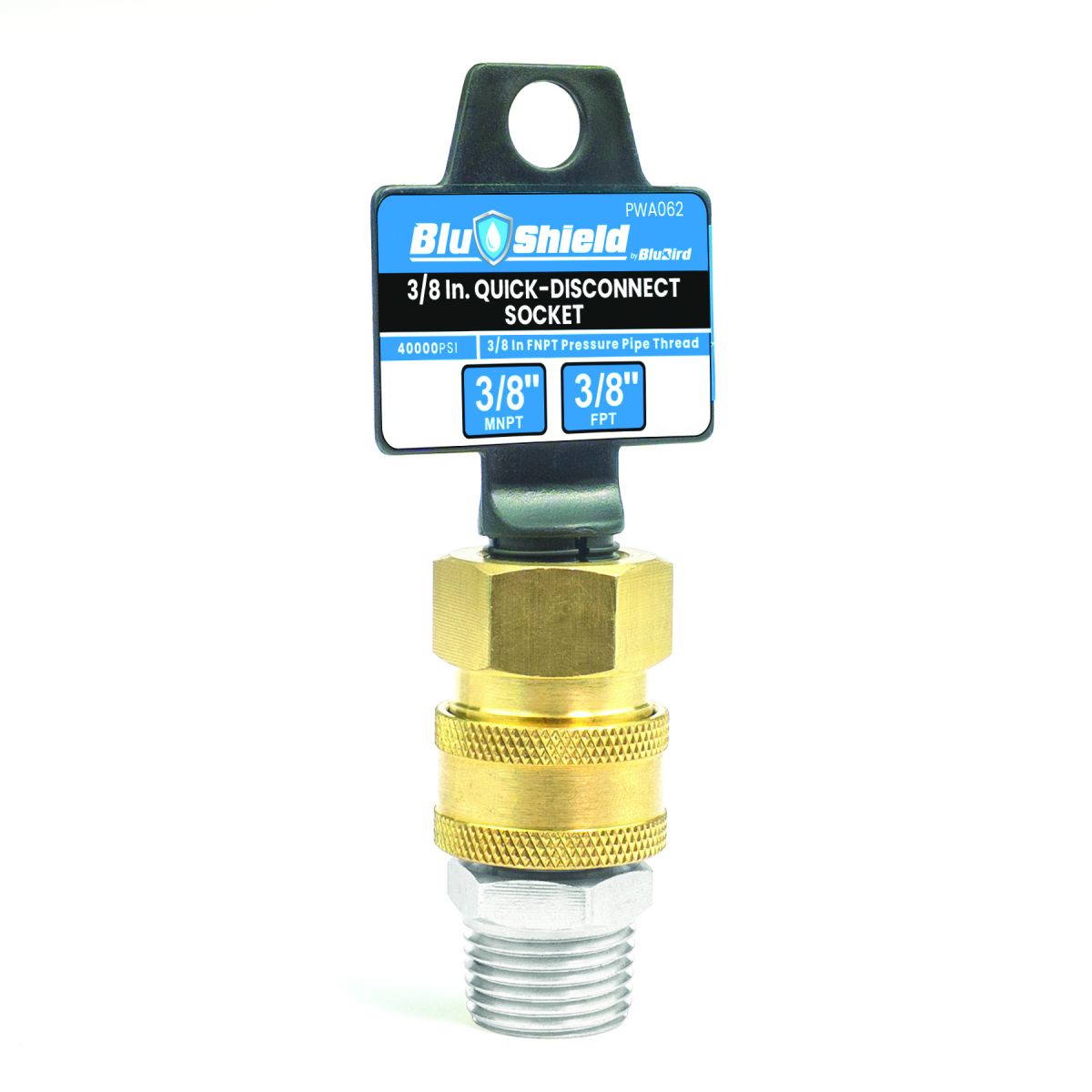 Blubird 3/8" Quick Disconnect Male Plug X 3/8" Female Pipe Thread Pressure Washer Adapter PWA062