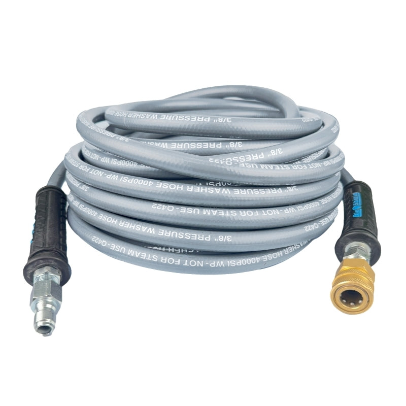 Blubird Blu Shield 3/8" X 25' Single Wire Pressure Washing Hose with Quick Connect Couplers PWSW3825-CP
