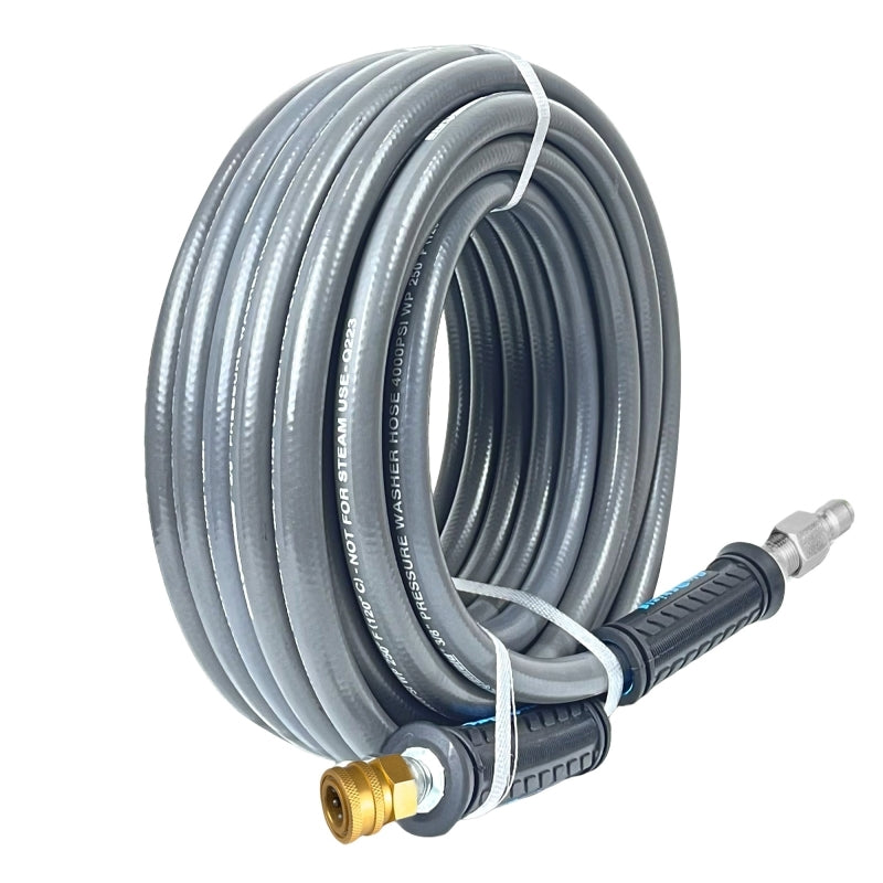 Blubird Blu Shield 3/8" X 100' Single Wire Pressure Washing Hose with Quick Connect Couplers PWSW38100-CP