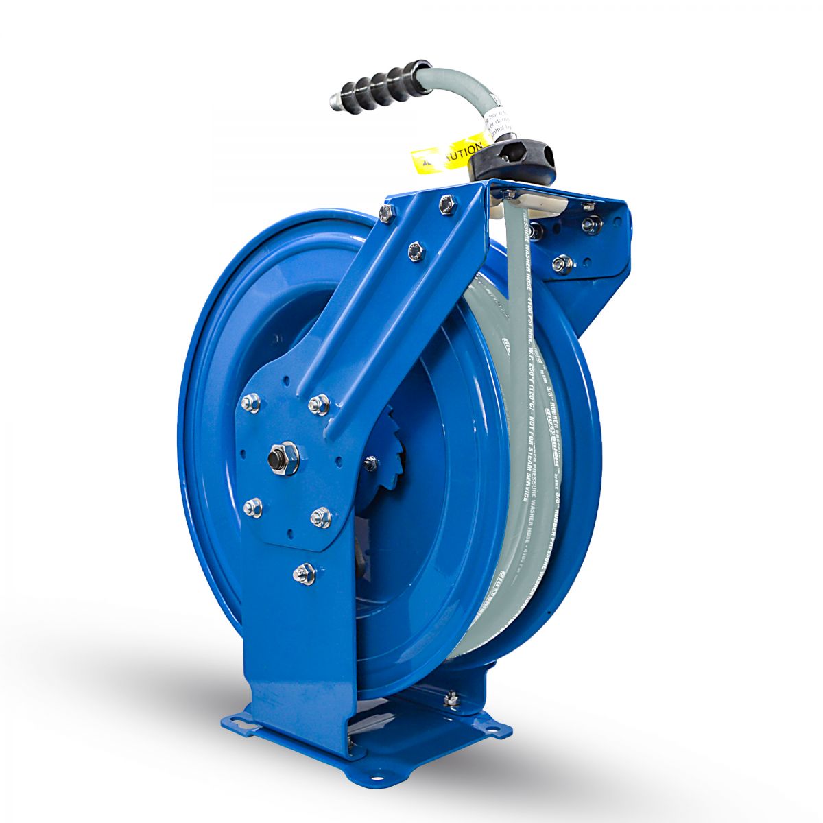 Blubird Blu Shield 3/8" X 50' Pressure Washing Dual Arm Hose Reel with 6' Lead-in-Hose PWSWRDA3850
