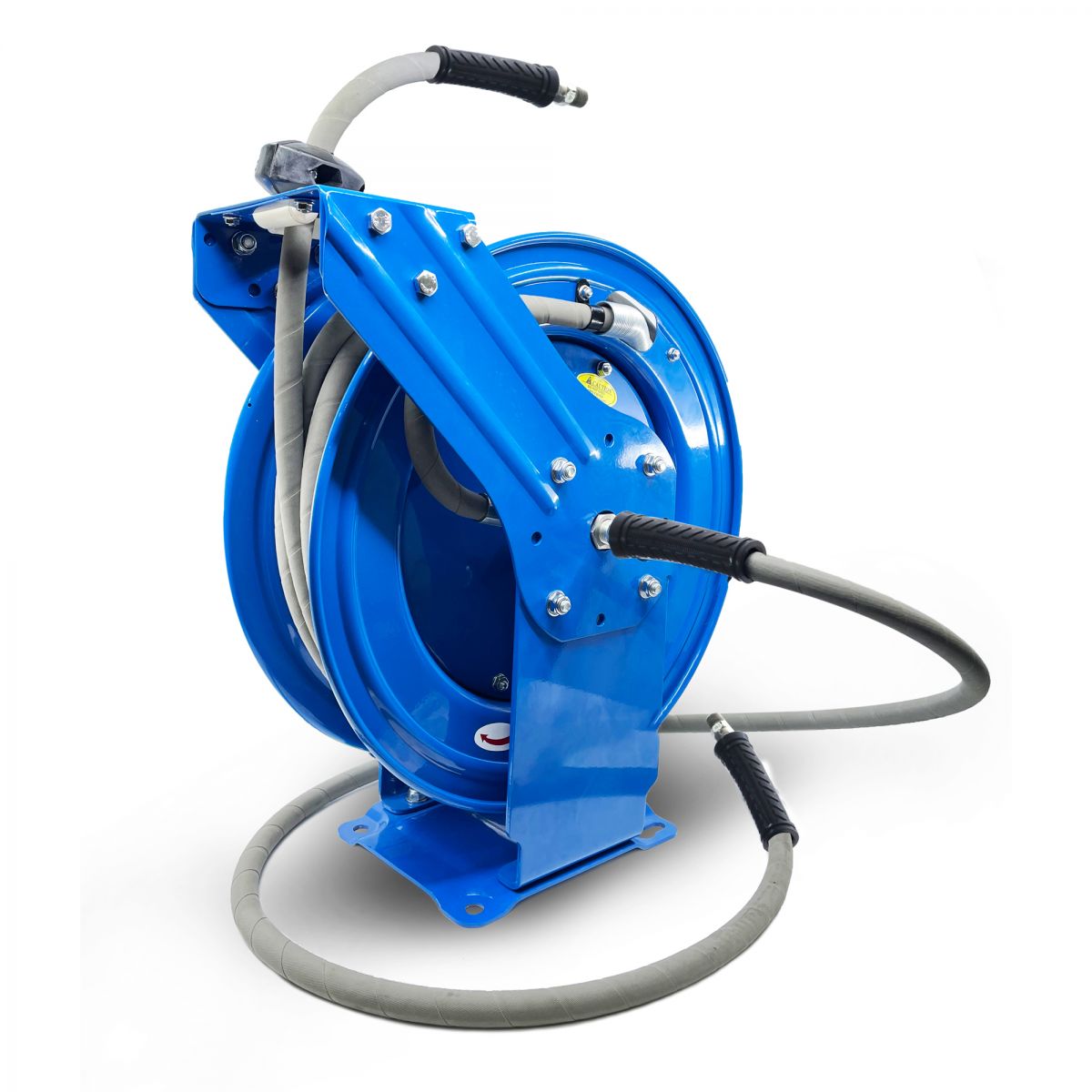 Blubird Blu Shield 3/8" X 50' Pressure Washing Dual Arm Hose Reel with 6' Lead-in-Hose PWSWRDA3850