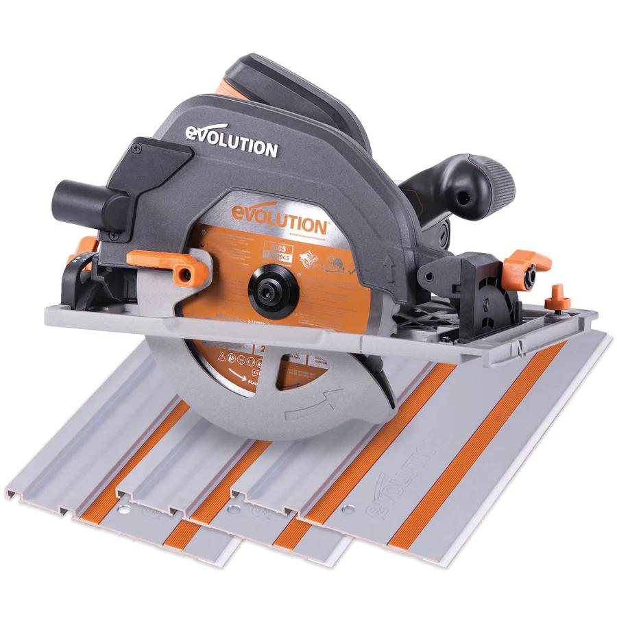Evolution 7.25 in. Multi-Material Cutting Circular Saw with Blade and 3 ft. x 4 in. Track R185CCSX