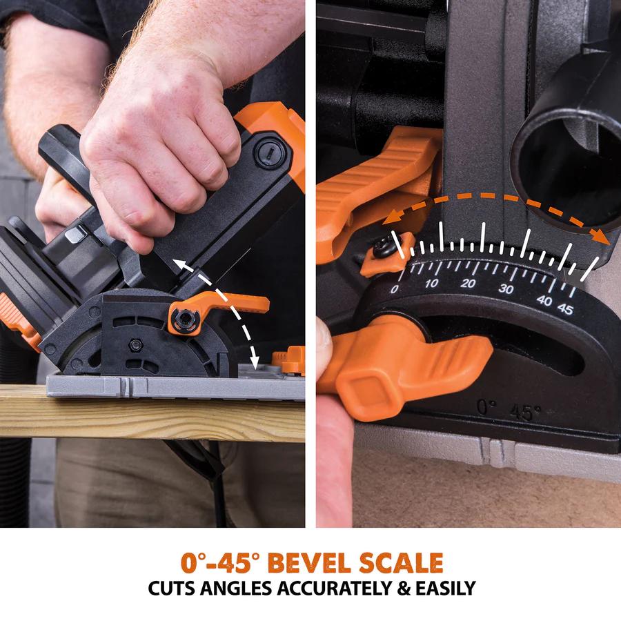 Evolution 7.25 in. Multi-Material Cutting Circular Saw with Blade and 3 ft. x 4 in. Track R185CCSX