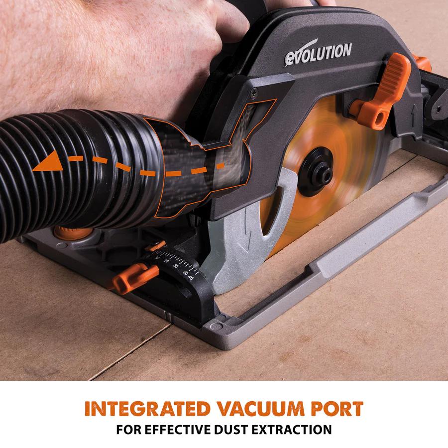 Evolution 7.25 in. Multi-Material Cutting Circular Saw with Blade and 3 ft. x 4 in. Track R185CCSX