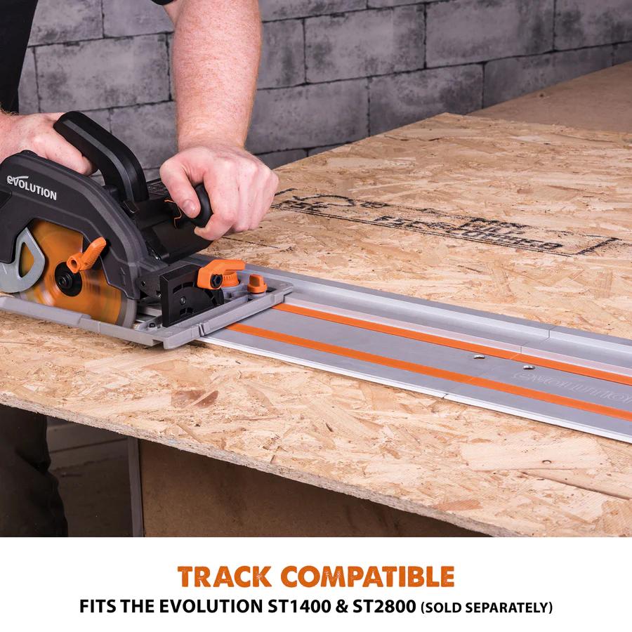 Evolution 7.25 in. Multi-Material Cutting Circular Saw with Blade and 3 ft. x 4 in. Track R185CCSX