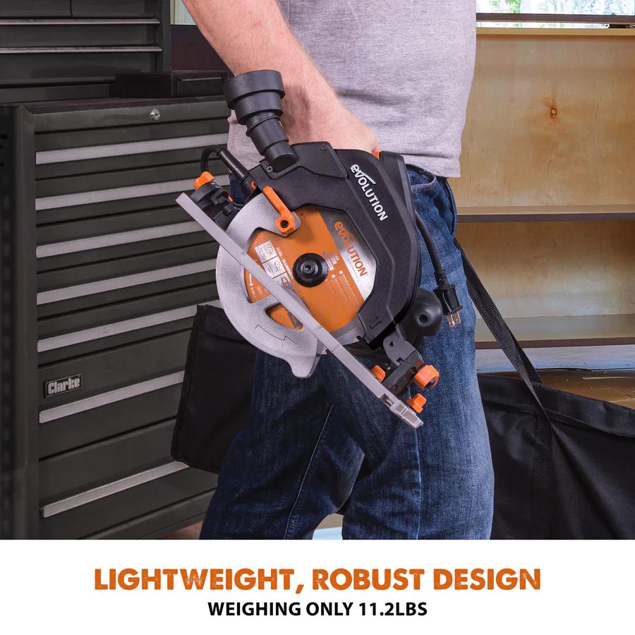 Evolution 7.25 in. Multi-Material Cutting Circular Saw with Blade and 3 ft. x 4 in. Track R185CCSX