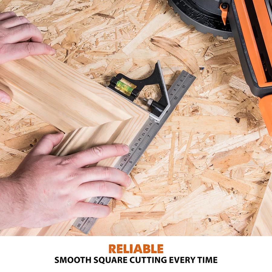 Evolution 7.25 in. Single Bevel Sliding Compound Miter Saw with Multi-Material Blade R185SMS+