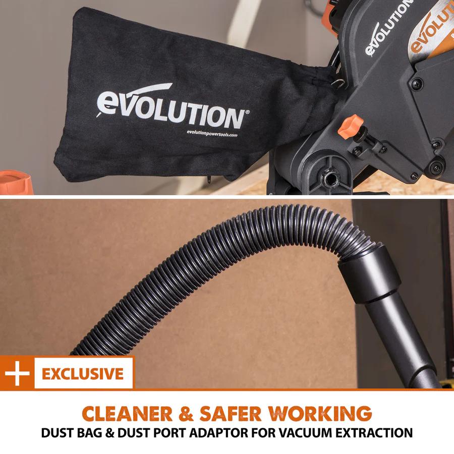 Evolution 10 in. Single Bevel Sliding Compound Miter Saw with Multi-Material Blade R255SMS+