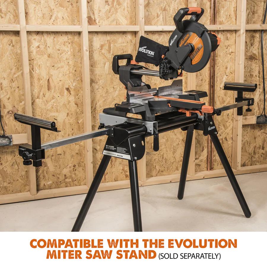Evolution 10 in. Single Bevel Sliding Compound Miter Saw with Multi-Material Blade R255SMS+