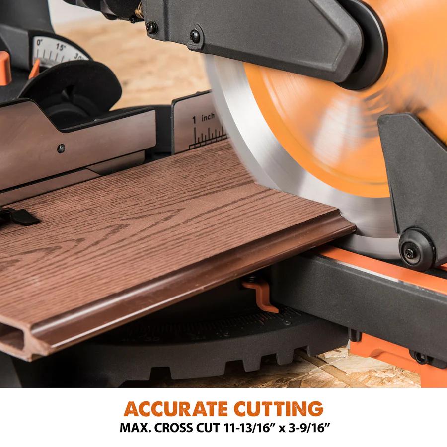 Evolution 10 in. Single Bevel Sliding Compound Miter Saw with Multi-Material Blade R255SMS+