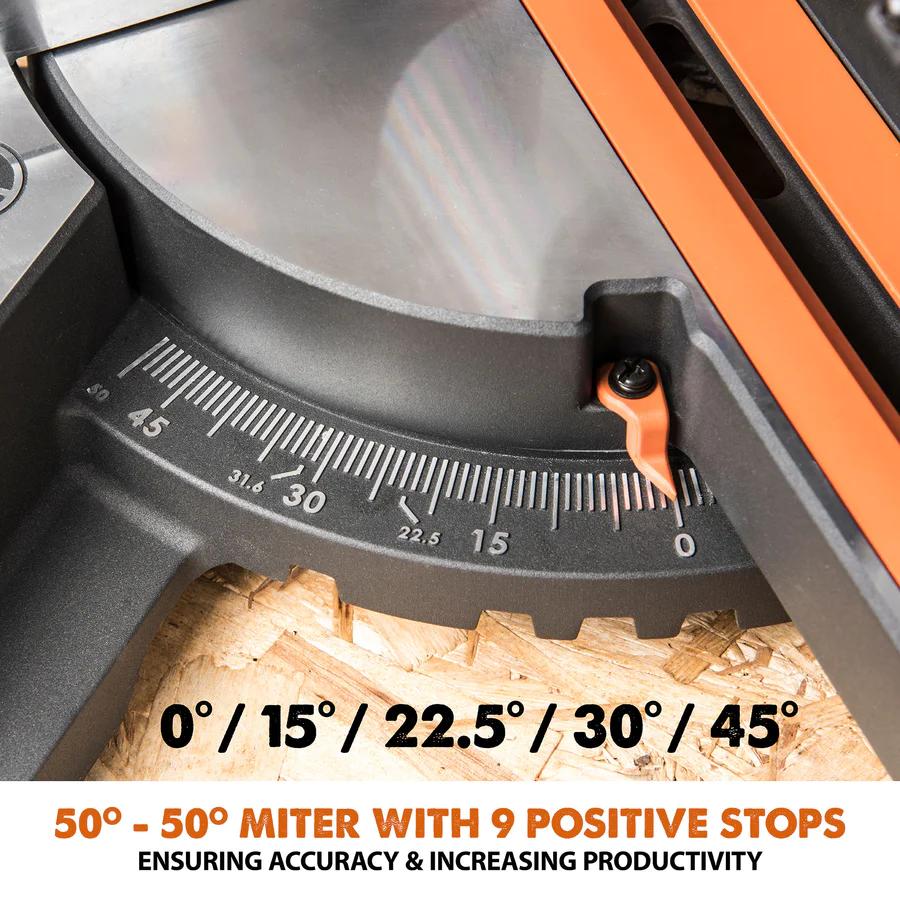 Evolution 10 in. Single Bevel Sliding Compound Miter Saw with Multi-Material Blade R255SMS+