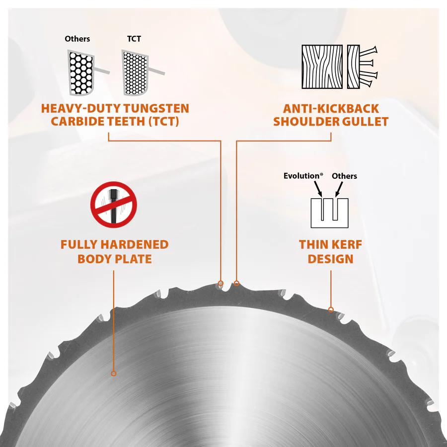 Evolution 10" Multi-Material TCT Blade, 28T, 1" Arbor RAGE255BLADE