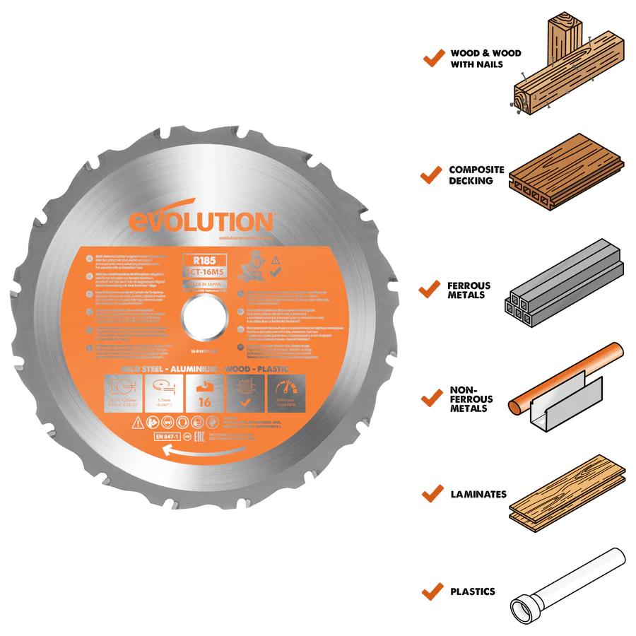 Evolution 7.25 in. Multi-Material TCT Blade for Miter Saw, 20T, 20mm Arbor RAGEBLADEX